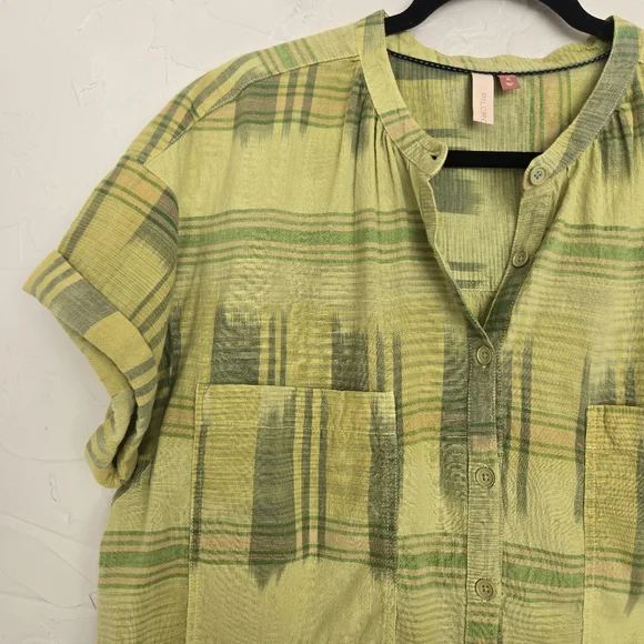 Anthro PILCRO Green Hannah Surf Top, XL - Picture 4 of 10